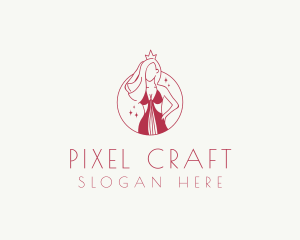 Pink Pageant Queen  logo design