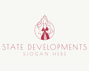 Pink Pageant Queen  logo design