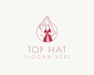 Pink Pageant Queen  logo design