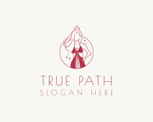 Pink Pageant Queen  logo design