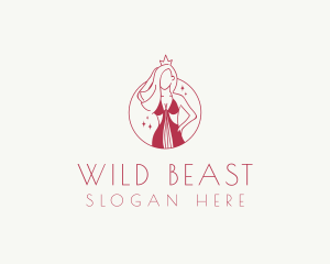 Pink Pageant Queen  logo design