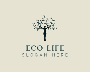 Tree Woman Nature Organic logo design