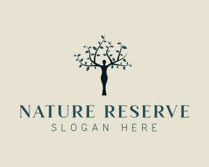 Tree Woman Nature Organic logo design