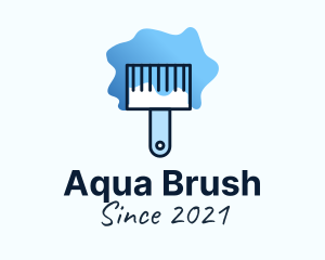 Blue Paint Paint Brush logo design