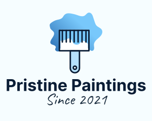 Blue Paint Paint Brush logo design