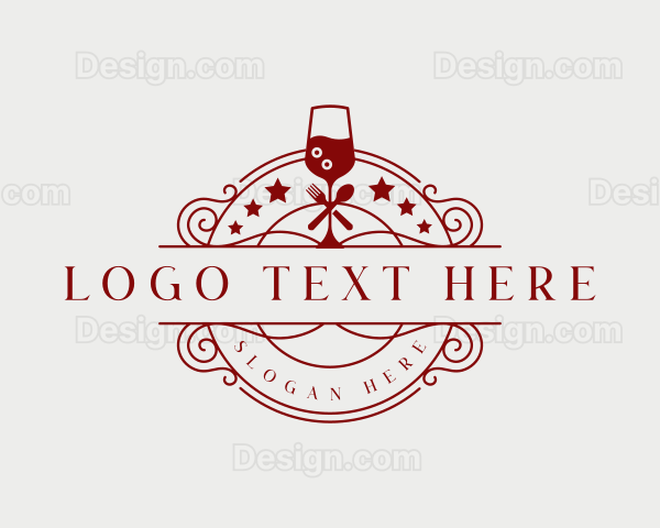 Restaurant Wine Cocktail Logo