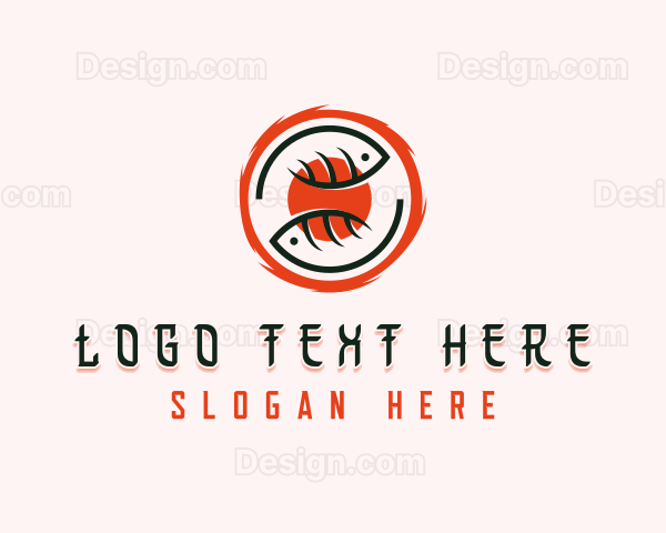 Fish Salmon Sushi Logo