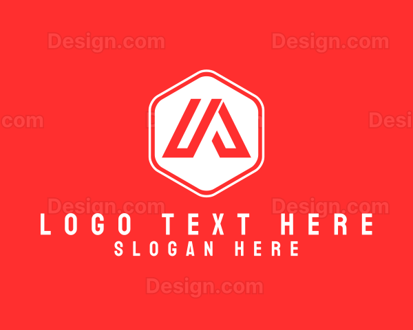 Tech Gaming Hexagon Letter A Logo