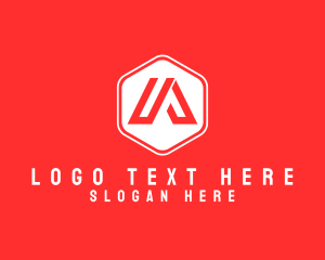 Tech Gaming Hexagon Letter A logo