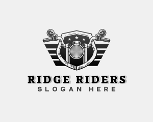 Motorcycle Rider Shield logo design