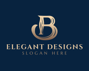 Elegant Gold Letter B logo