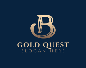 Elegant Gold Letter B logo