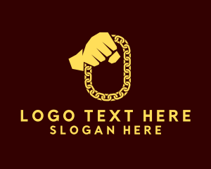 Powerful - Yellow Bling Chain logo design