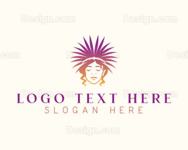 Woman Fashion Headdress Logo