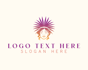 Headdress - Woman Fashion Headdress logo design