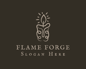 Handcrafted Candle Flame logo design