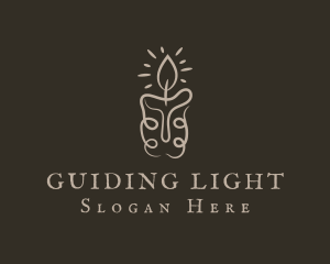 Handcrafted Candle Flame logo design