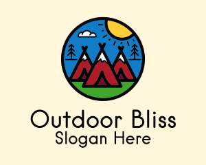 Camping Tent Outdoor logo design