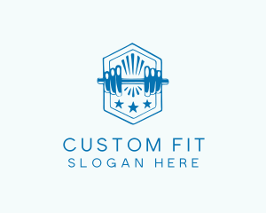 Crossfit Fitness Dumbbell logo design