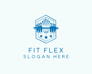 Crossfit Fitness Dumbbell logo design