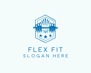 Crossfit Fitness Dumbbell logo design