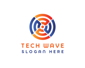 Wi-Fi Tech Circle logo design