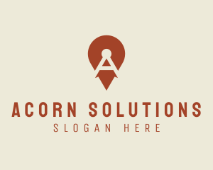 Location Pin Letter A logo design