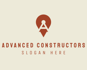 Location Pin Letter A logo design