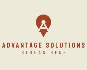 Location Pin Letter A logo design