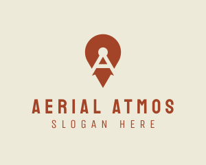 Location Pin Letter A logo design