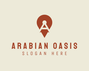 Location Pin Letter A logo design