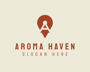 Location Pin Letter A logo design