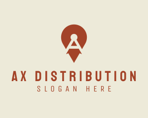 Location Pin Letter A logo design