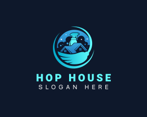 Cleaning Broom House logo design