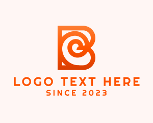Modern Spiral Letter B logo