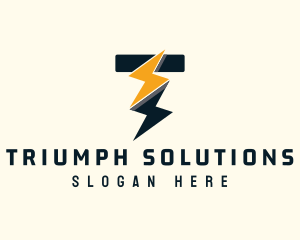 Electrical Voltage Letter T logo design