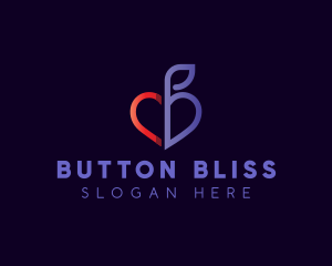 Love Heart Letter B logo design