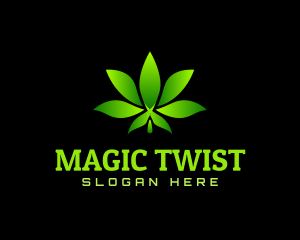 Twisted Marijuana Leaf Gradient logo design