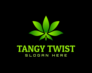 Twisted Marijuana Leaf Gradient logo design