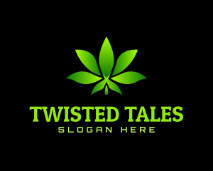 Twisted Marijuana Leaf Gradient logo design