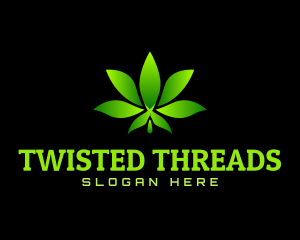 Twisted Marijuana Leaf Gradient logo design