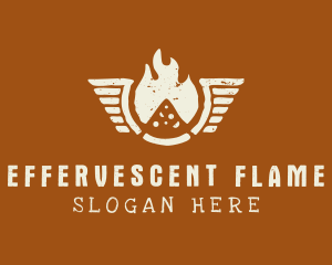 Flaming Pizza Wings logo design