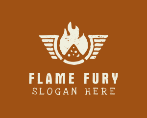 Flaming Pizza Wings logo design