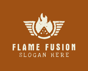 Flaming Pizza Wings logo design