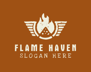 Flaming Pizza Wings logo design