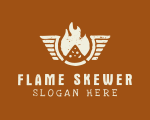 Flaming Pizza Wings logo design