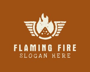 Flaming Pizza Wings logo design