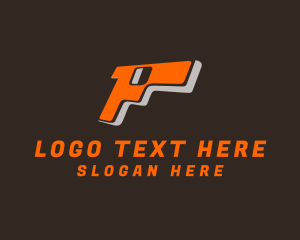 Shot - Pistol Letter P logo design