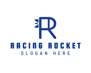 Rocket Video Game Letter R logo design