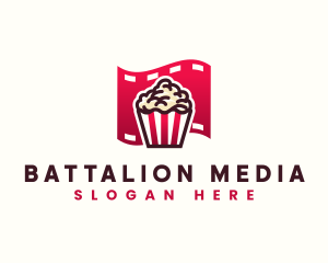 Popcorn Film Strip Media logo design